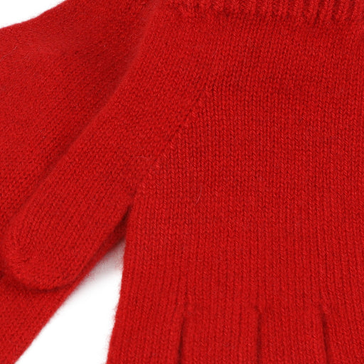 100% Cashmere Plain Ladies Glove Cardinal - Heritage Of Scotland - CARDINAL