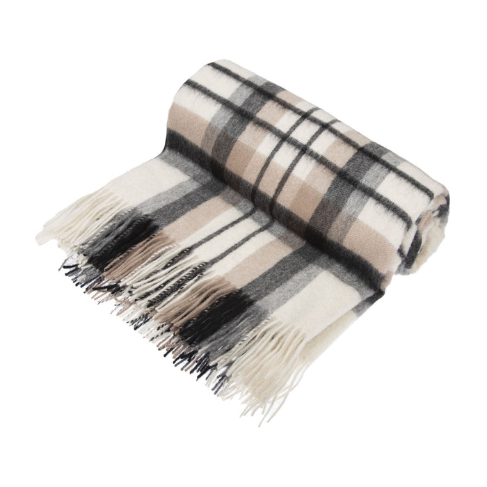 100% Lambswool Blanket Macduff Natural - Heritage Of Scotland - MACDUFF NATURAL