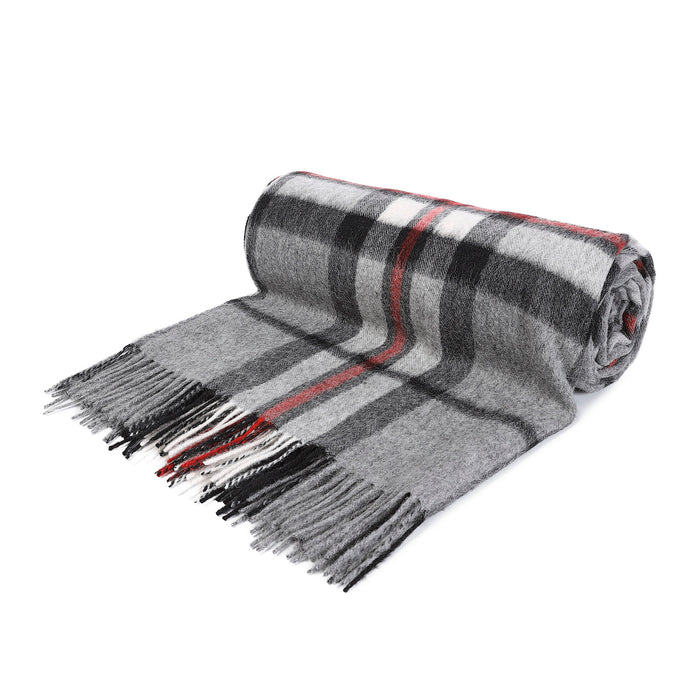 100% Lambswool Blanket Thomson Grey - Heritage Of Scotland - THOMSON GREY