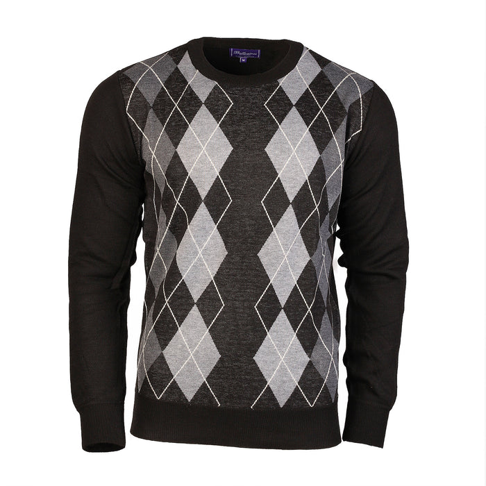 Men's Argyle Ballantrae Jumper Crew Nec Black