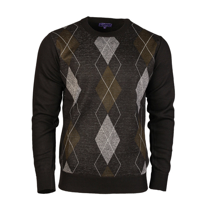 Men's Argyle Ballantrae Jumper Crew Nec Black