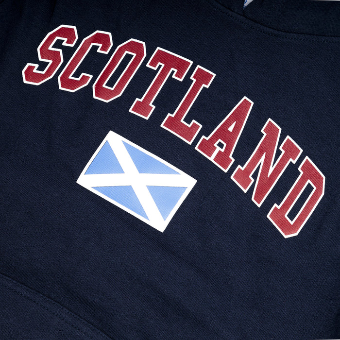 Kids Scotland Harvard Print Hooded Top Navy