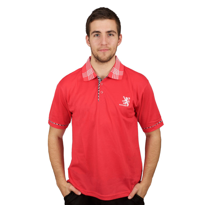 Adults Lion Scotland Polo Shirt Hot Pink