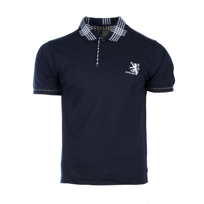 Adults Scotland Rampant Lion Polo Shirt Navy