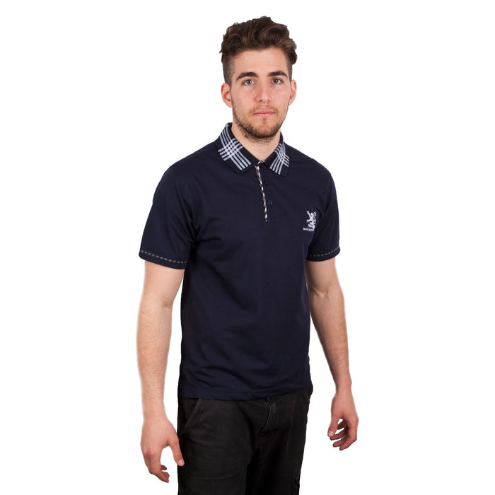 Adults Scotland Rampant Lion Polo Shirt Navy