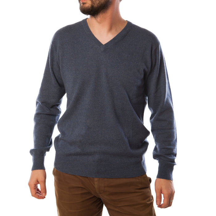 Men's Dunedin Cashmere 100% Cashmere V Denim