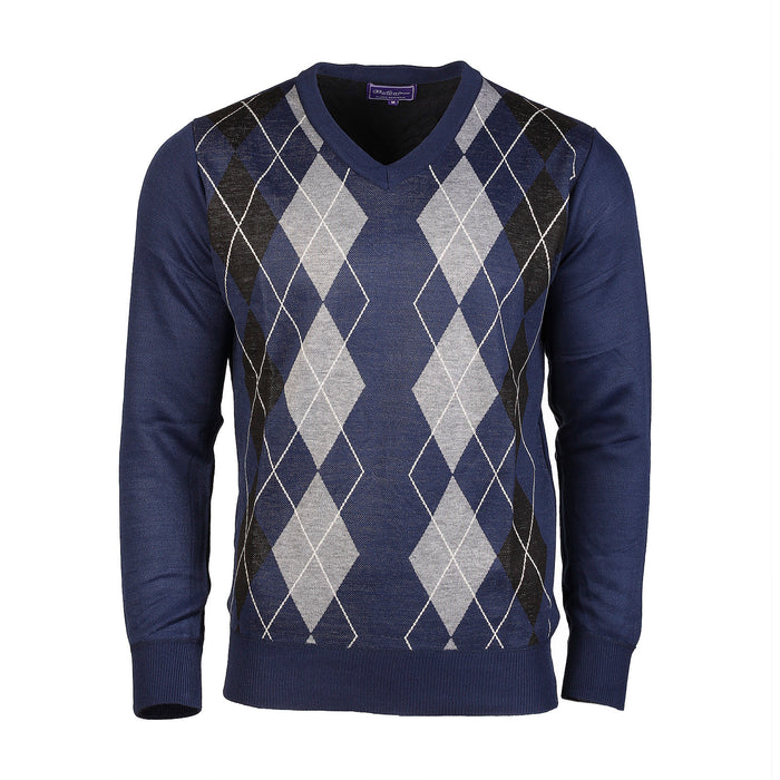 Men's Argyle Ballantrae Jumper Royal Blue