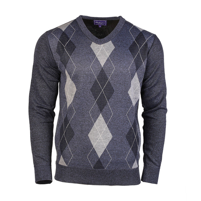 Men's Argyle Ballantrae Jumper Blue Melange