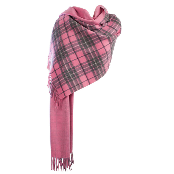 Dunedin Cashmere Double Sided Stole Gresham-Pink Derby/Pink