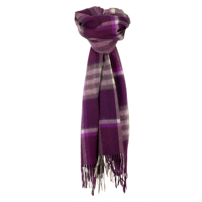 90/10 Tartan Cashmere Blanket Scarf Lavender