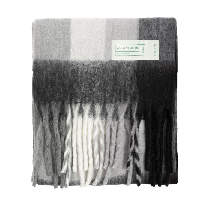 Blanket Scarf Grey Check - Heritage Of Scotland - GREY CHECK