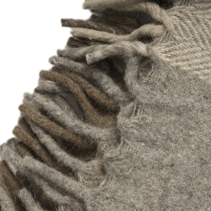 Block Check Herringbone Knee Blanket Grey Ochre - Heritage Of Scotland - GREY OCHRE