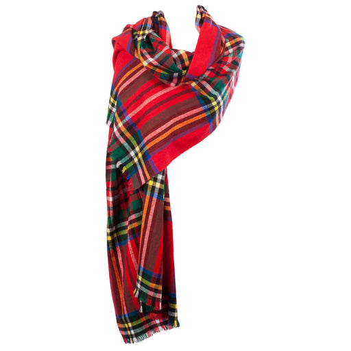 Brushed Tartan Cotton Scarf Stewart Royal - Heritage Of Scotland - STEWART ROYAL