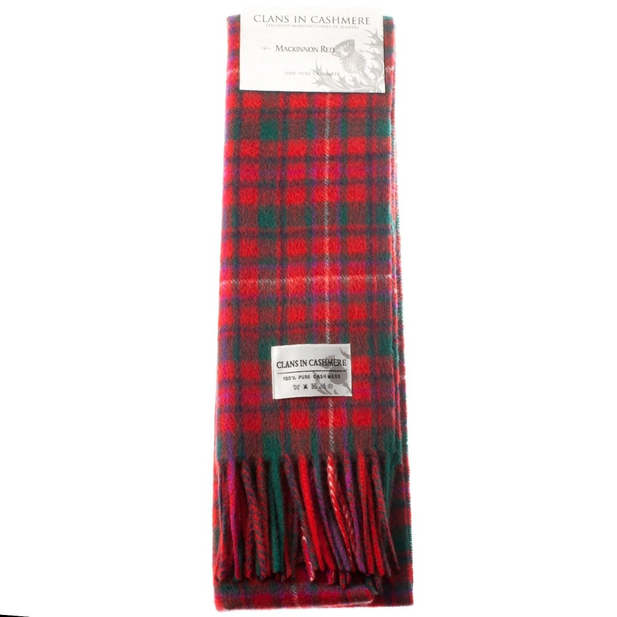 Cashmere Scottish Tartan Clan Scarf Mackinnon Red - Heritage Of Scotland -