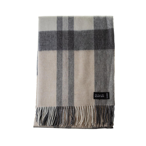 Chequer Cashmere Blend Blanket Exploded Natural - Heritage Of Scotland - EXPLODED NATURAL
