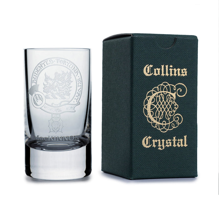 Collins Crystal Clan Shot Glass Mackinnon - Heritage Of Scotland - MACKINNON