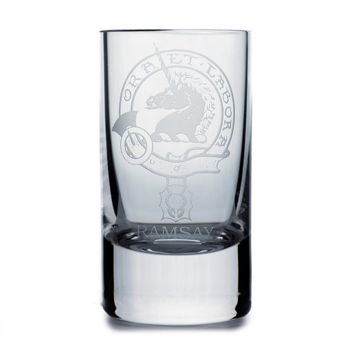 Collins Crystal Clan Shot Glass Ramsay - Heritage Of Scotland - RAMSAY