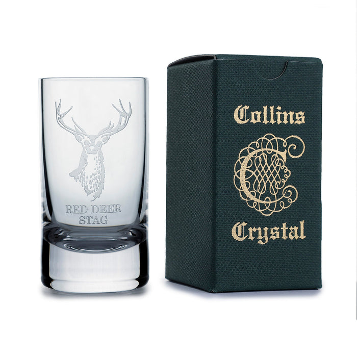 Collins Crystal Clan Shot Glass Red Stag Tot - Heritage Of Scotland - RED STAG TOT