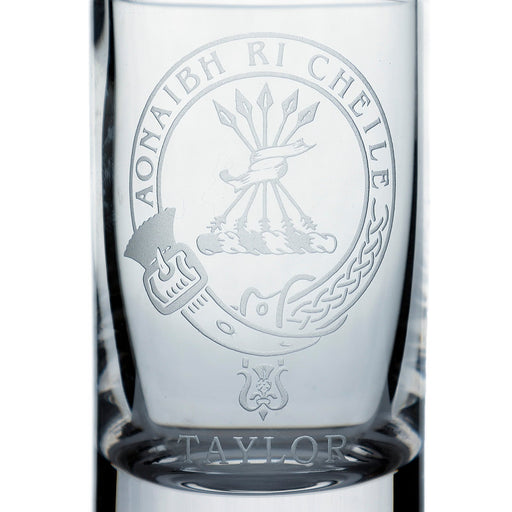 Collins Crystal Clan Shot Glass Taylor - Heritage Of Scotland - TAYLOR