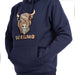 Colourful Highland Cow Embroidered Hood Navy - Heritage Of Scotland - NAVY