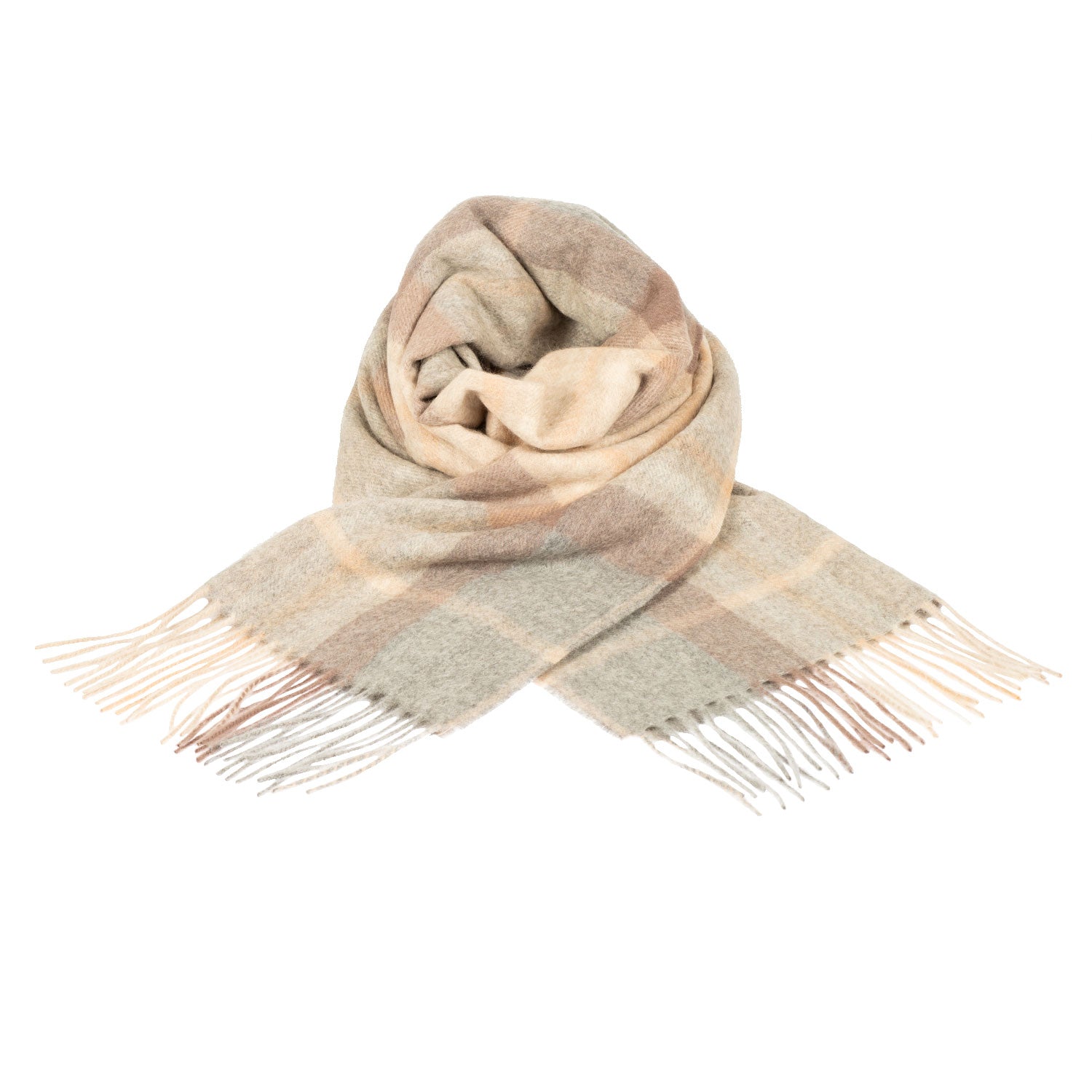 Edinburgh 100% Cashmere Wide Scarf Mackellar Natural - Heritage Of Scotland - MACKELLAR NATURAL