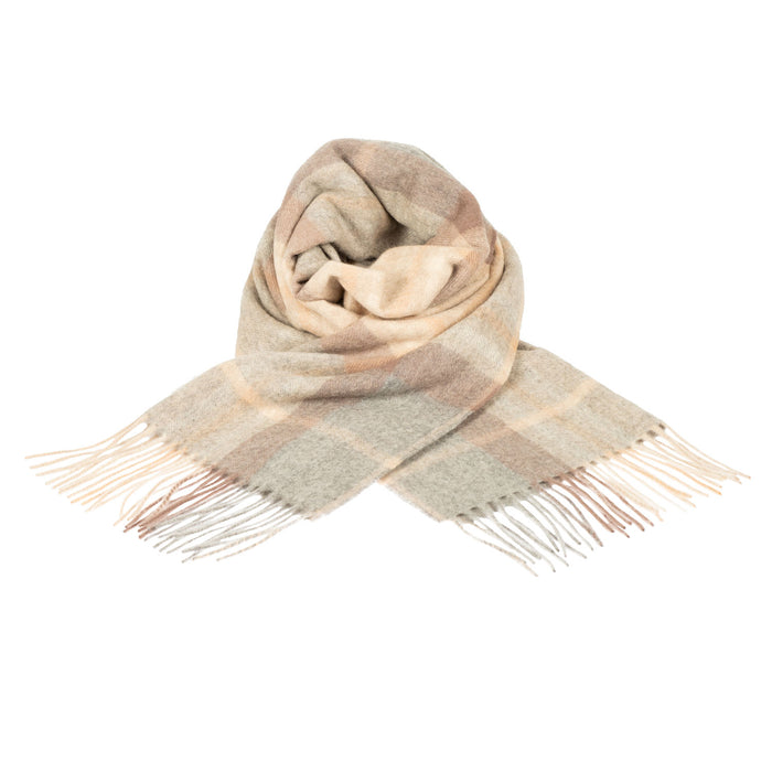 Edinburgh 100% Cashmere Wide Scarf Mackellar Natural - Heritage Of Scotland - MACKELLAR NATURAL