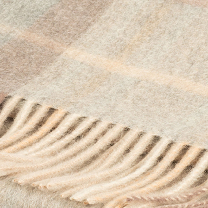 Edinburgh 100% Cashmere Wide Scarf Mackellar Natural - Heritage Of Scotland - MACKELLAR NATURAL
