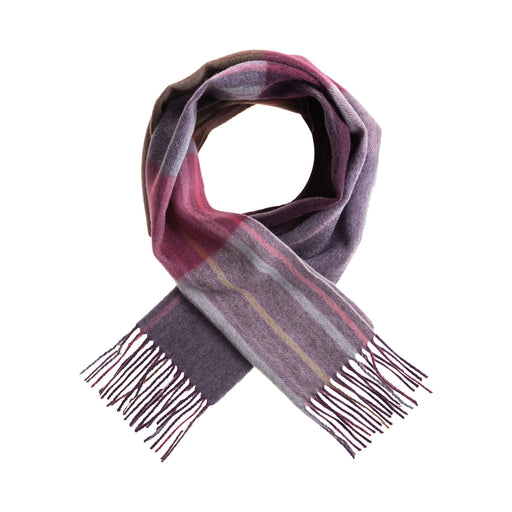 Edinburgh 100% Lambswool Scarf Barcode Check - Wineberry - Heritage Of Scotland - BARCODE CHECK - WINEBERRY