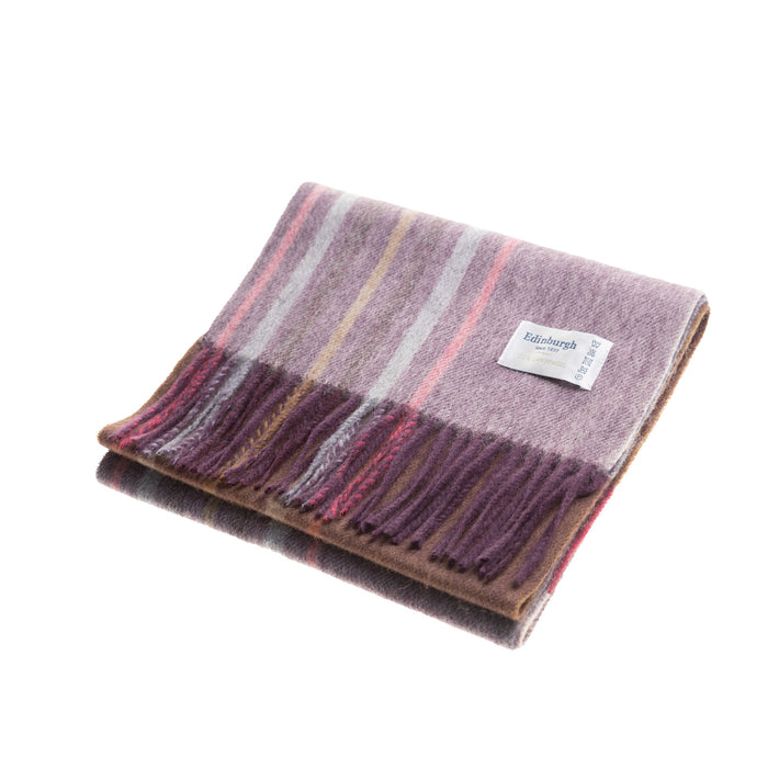 Edinburgh 100% Lambswool Scarf Barcode Check - Wineberry - Heritage Of Scotland - BARCODE CHECK - WINEBERRY