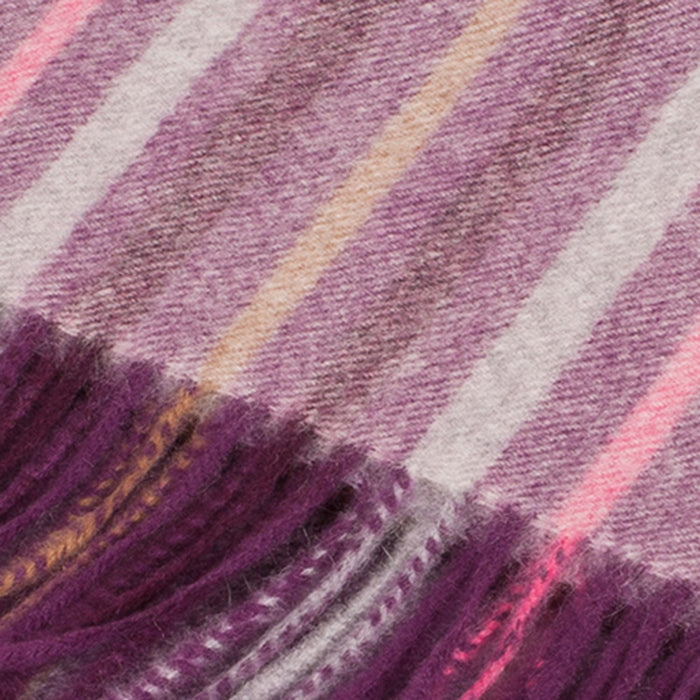 Edinburgh 100% Lambswool Scarf Barcode Check - Wineberry - Heritage Of Scotland - BARCODE CHECK - WINEBERRY