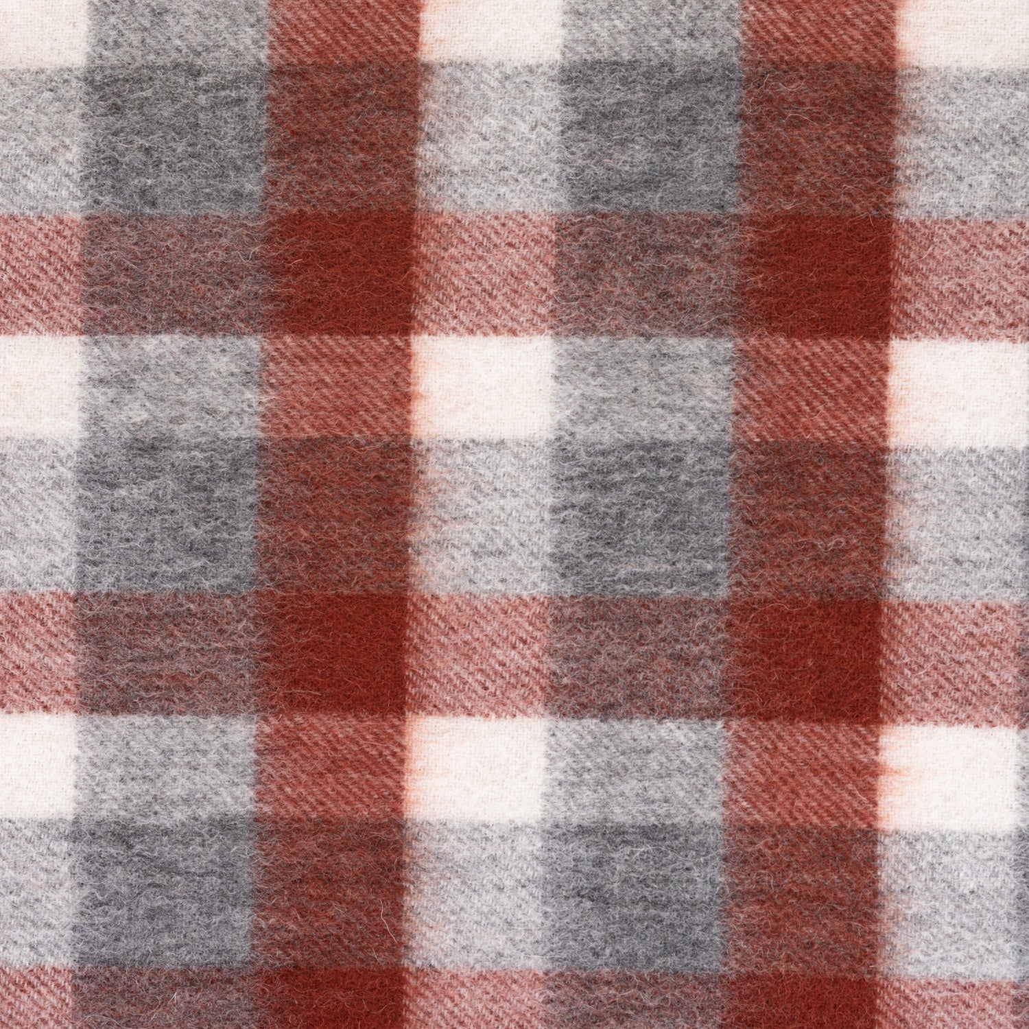 Edinburgh 100% Lambswool Scarf Big Check 27587 Muted White/Pink - Heritage Of Scotland - BIG CHECK 27587 MUTED WHITE/PINK