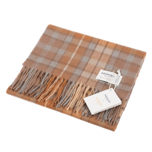 Edinburgh 100% Lambswool Scarf Buchanan Natural - Heritage Of Scotland - BUCHANAN NATURAL