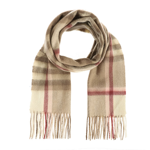 Edinburgh 100% Lambswool Scarf Chequer Shrimp (24530) - Heritage Of Scotland - CHEQUER SHRIMP (24530)