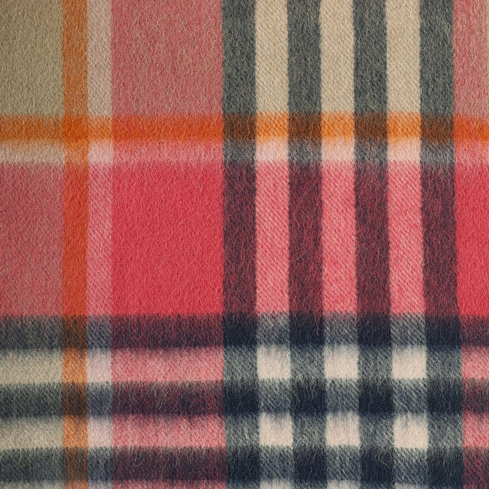 Edinburgh 100% Lambswool Scarf Chequer Tartan Astral/Raspberry - Heritage Of Scotland - CHEQUER TARTAN ASTRAL/RASPBERRY