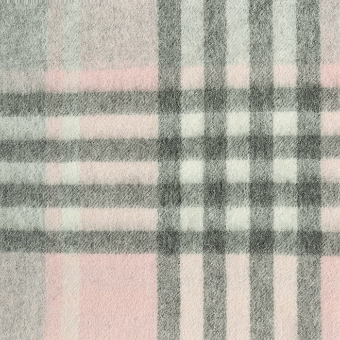 Edinburgh 100% Lambswool Scarf Chequer Tartan Light Pink And Grey - Heritage Of Scotland - CHEQUER TARTAN LIGHT PINK AND GREY