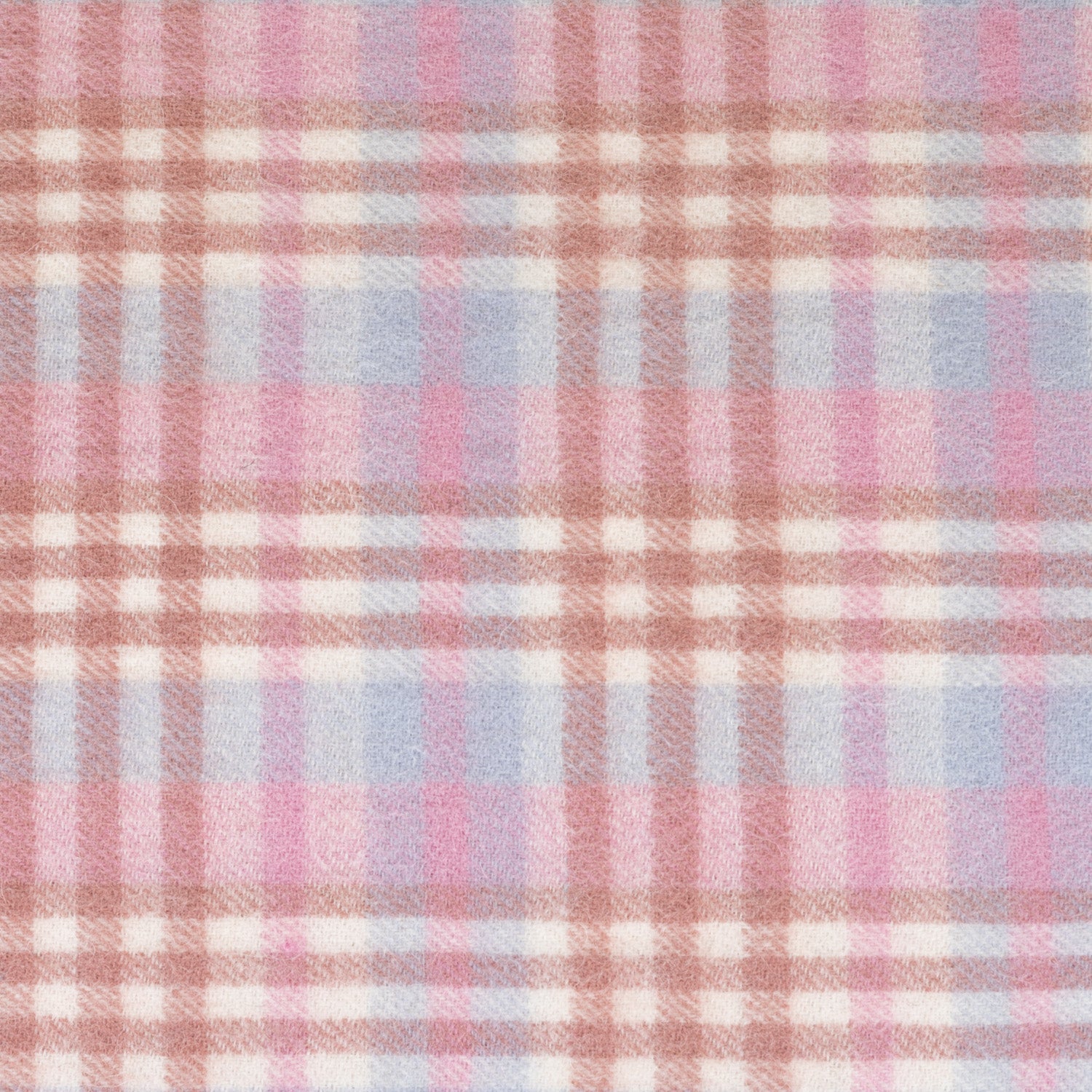 Edinburgh 100% Lambswool Scarf Cluster Gingham 27622 Lilac/Pink/White - Heritage Of Scotland - CLUSTER GINGHAM 27622 LILAC/PINK/WHITE