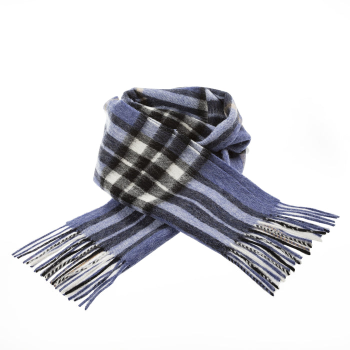 Edinburgh 100% Lambswool Scarf Enlarged Off Ctr Scotty Thom Denim - Heritage Of Scotland - ENLARGED OFF CTR SCOTTY THOM DENIM