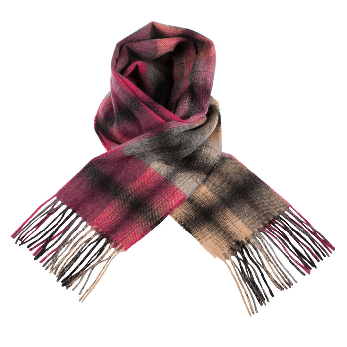 Edinburgh 100% Lambswool Scarf Graded Block Check - Dress Black - Heritage Of Scotland - GRADED BLOCK CHECK - DRESS BLACK