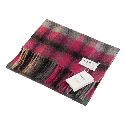 Edinburgh 100% Lambswool Scarf Graded Block Check - Dress Black - Heritage Of Scotland - GRADED BLOCK CHECK - DRESS BLACK