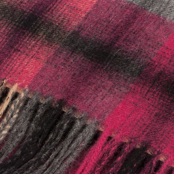Edinburgh 100% Lambswool Scarf Graded Block Check - Dress Black - Heritage Of Scotland - GRADED BLOCK CHECK - DRESS BLACK