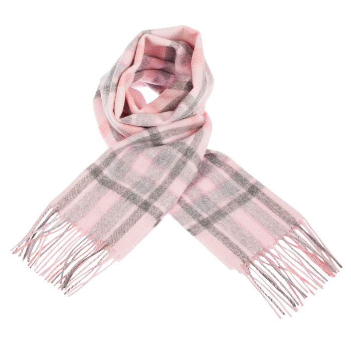 Edinburgh 100% Lambswool Scarf Henold - Lt Pink/Derby Grey - Heritage Of Scotland - HENOLD - LT PINK/DERBY GREY