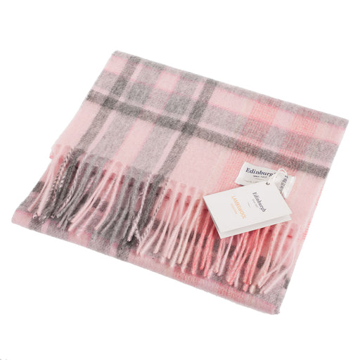 Edinburgh 100% Lambswool Scarf Henold - Lt Pink/Derby Grey - Heritage Of Scotland - HENOLD - LT PINK/DERBY GREY