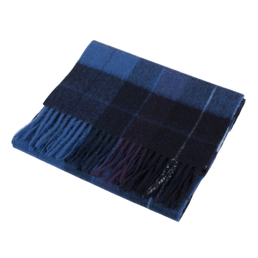 Edinburgh 100% Lambswool Scarf Mixed Check - Blue - Heritage Of Scotland - MIXED CHECK - BLUE