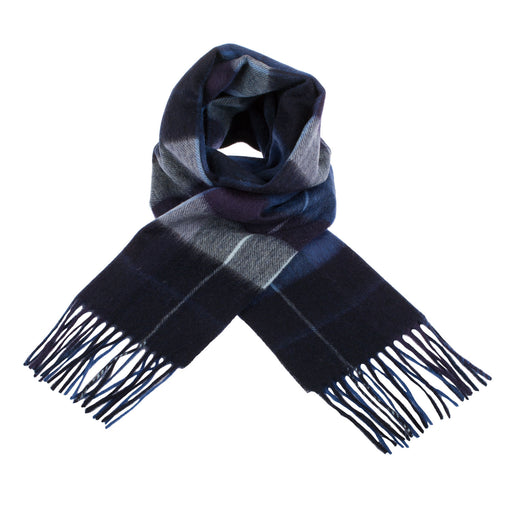 Edinburgh 100% Lambswool Scarf Mixed Check - Blue - Heritage Of Scotland - MIXED CHECK - BLUE