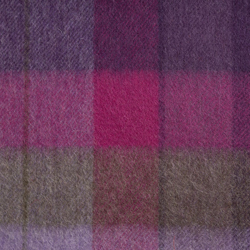 Edinburgh 100% Lambswool Scarf Mixed Check - Heather/Pink - Heritage Of Scotland - MIXED CHECK - HEATHER/PINK