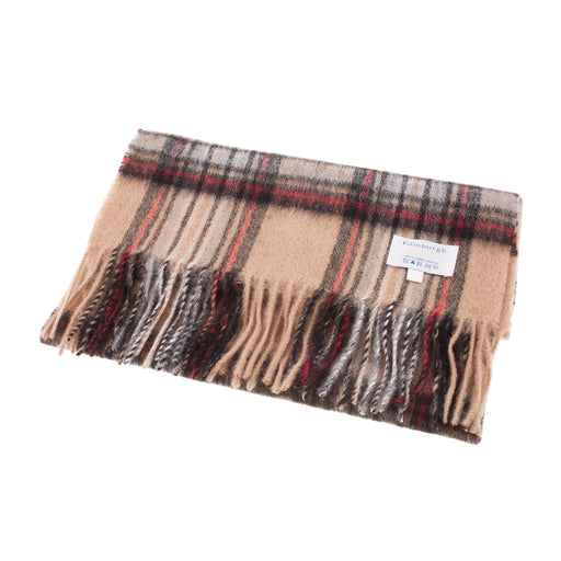 Edinburgh 100% Lambswool Scarf Stewart Camel - Heritage Of Scotland - STEWART CAMEL