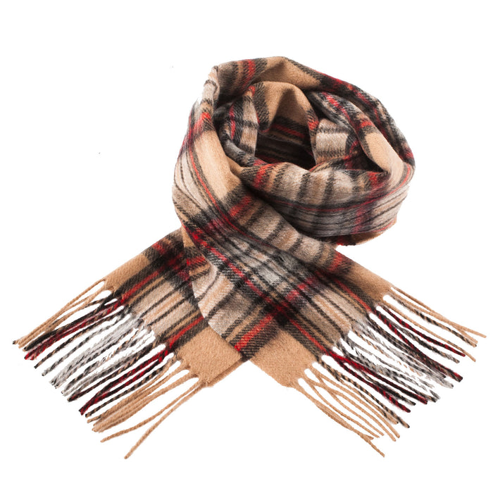 Edinburgh 100% Lambswool Scarf Stewart Camel - Heritage Of Scotland - STEWART CAMEL