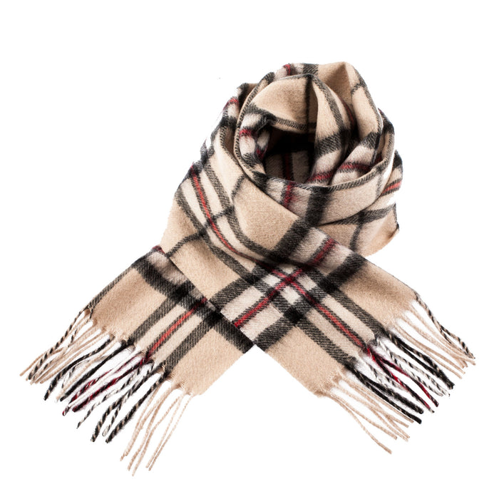 Edinburgh 100% Lambswool Scarf Thomson Light Beige - Heritage Of Scotland - THOMSON LIGHT BEIGE