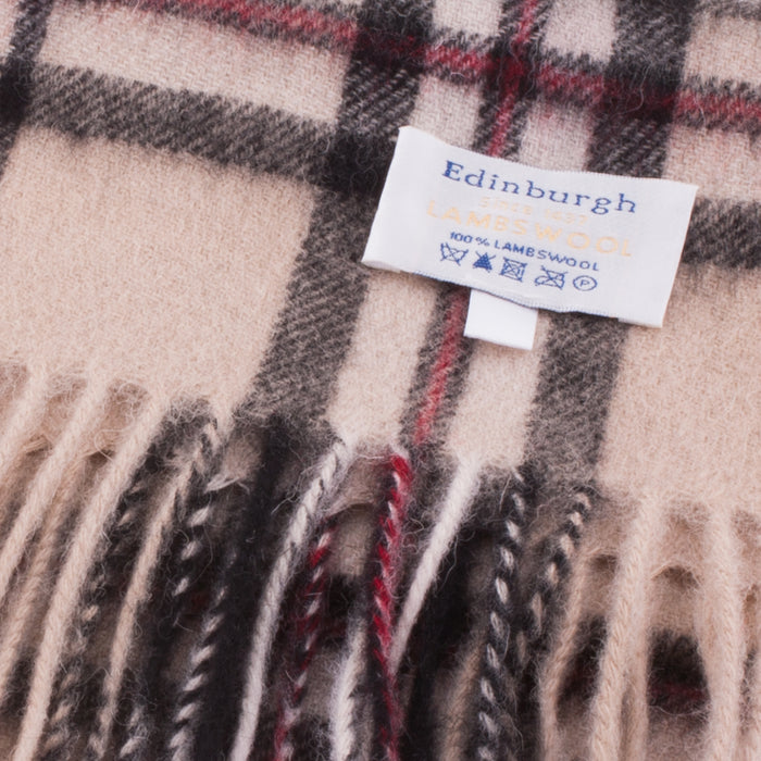 Edinburgh 100% Lambswool Scarf Thomson Light Beige - Heritage Of Scotland - THOMSON LIGHT BEIGE