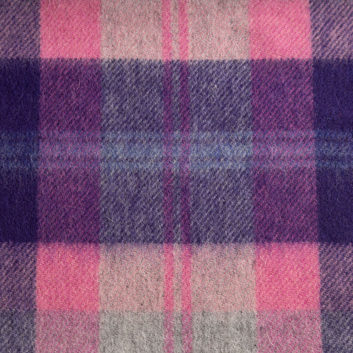 Edinburgh 100% Lambswool Tartan Scarf Baird Check Fuschia - Heritage Of Scotland - BAIRD CHECK FUSCHIA